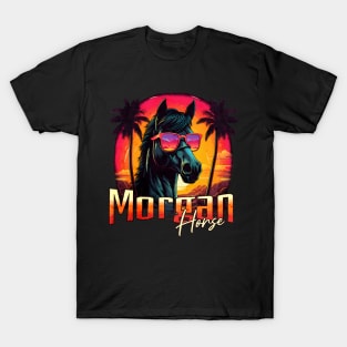 Retro Wave Morgan Horse Miami Vibe T-Shirt